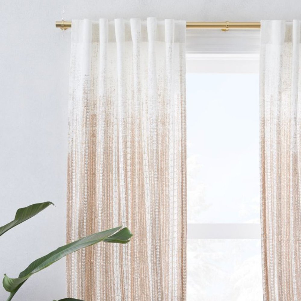 West Elm Gold Dust Echo Print Curtains | 48x96" | qty: 3 Panels